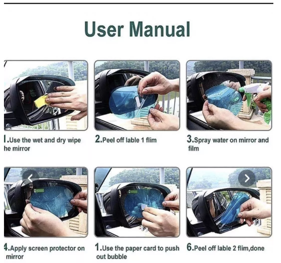 Miniatura 4 de Películas Antiempañante Espejos Retrovis
